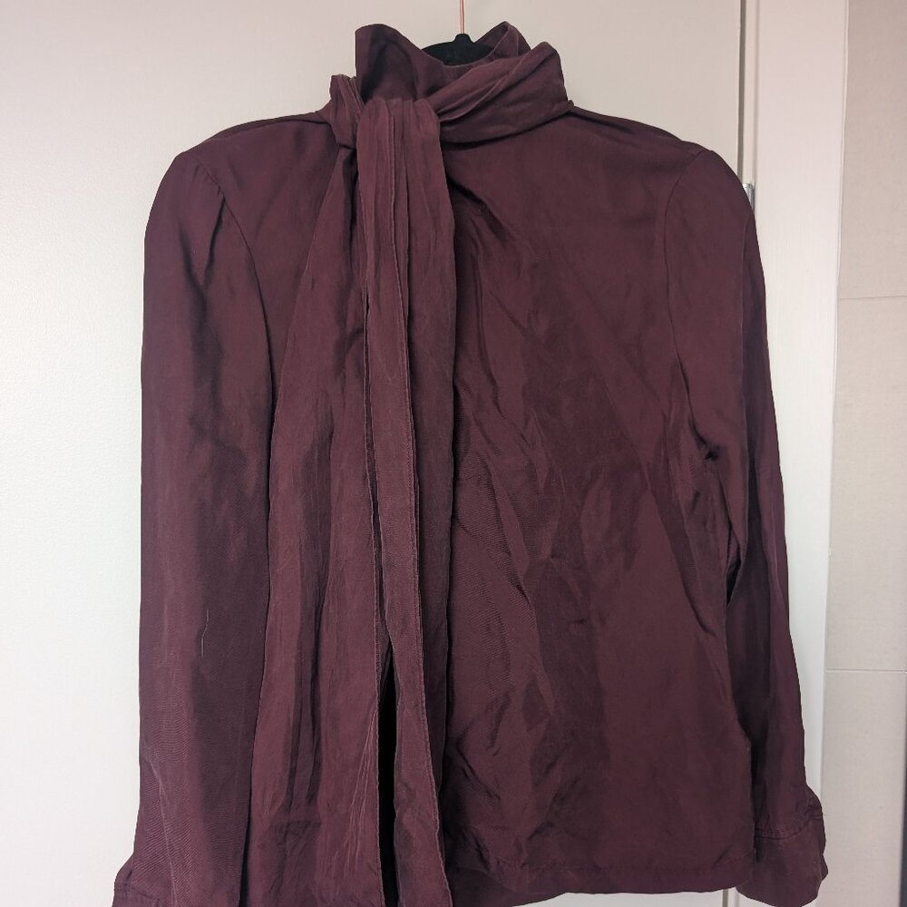 Ted Baker London Plum Tie-Neck Blouse – Size 2